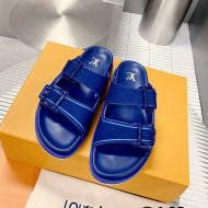 Louis Vuitton Men's LV Trainer Flat Slide Sandals Blue 2022 030779
