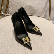 Versace Calfskin High Heel Pumps 11cm Black 2022 032814