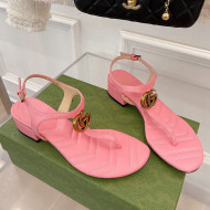 Gucci Calfskin GG Thong Sandals 3.5cm Pink 2022