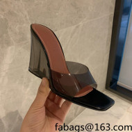 Amina Muaddi TPU Wedge Slide Sandals 10cm Black 2022 032873
