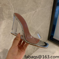 Amina Muaddi TPU Wedge Slide Sandals 10cm White 2022 032874