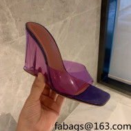 Amina Muaddi TPU Wedge Slide Sandals 10cm Purple 2022 032876