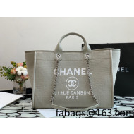 Chanel Deauville Mixed Fibers Large Shopping Bag A66941 Gray 2022 02