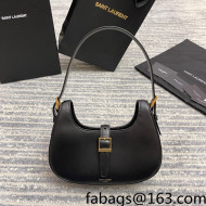 Saint Laurent Le Fermoir Hobo Bag in Shiny Leather 672615 Black 2022