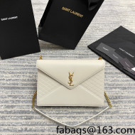 Saint Laurent Gaby Chain bag in Vintage Lambskin 668864 White/Gold 2022