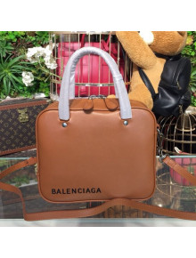 Balenciaga Leather Sqaure Top Handle Bag Brown 2020