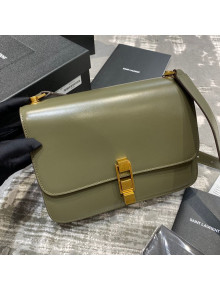 Saint Laurent Carre Satchel Box Bag in Smooth Leather 585060 Green 2019
