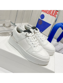 Jimmy Choo Lycra White Calfskin and Canvas Sneakers White 2021 11667