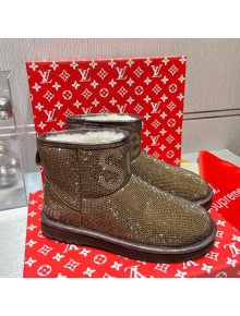 Louis Vuitton Supreme Crystal Wool Ankle Boots Gold 2021 1117105