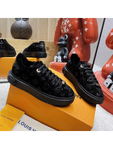 Louis Vuitton Time Out Velvet Shearling Sneakers Black 2021 1117111