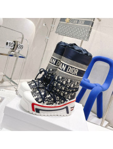 Dior Dioralps Snow Short Boots in Deep Blue Oblique Shiny Nylon 2021 02
