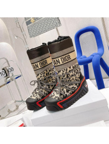 Dior Dioralps Snow Short Boots in Beige Multicolor Mizza Shiny Nylon 2021