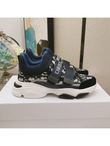 Dior D-Wander Sneakers in Blue Oblique Technical Fabric 2021 09