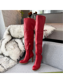 Gucci Leather Lace-up High Boots 8.5cm Red 2021 11649