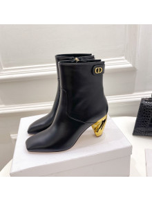 Dior Rhodes Heeled Ankle Short Boots 7.5cm in Black Supple Calfskin 2021 