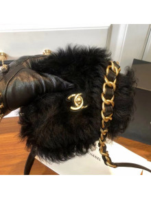 Chanel Shearling Mini Flap Bag AS2885 Black 2021