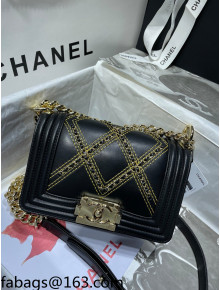 Chanel Chain Quilted Leather Small Boy Flap Bag A67085 Black 2021 