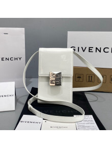 Givenchy Mini 4G Vertical Crossbody Bag in Ivory White Patent Leather 2021