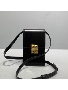 Givenchy Mini 4G Vertical Crossbody Bag in Black Box Leather 2021