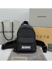 Balenciaga Men's Oversized Mini Backpack in Black Recycled Nylon 2021