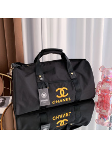 Chanel Nylon Duffle Travel bag Black/Yellow 2021 08