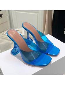 Amina Muaddi TPU Heel Slide Sandals 9.5cm Sky Blue 2021 44