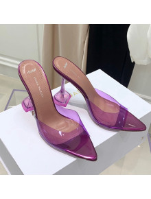 Amina Muaddi TPU Pointed Slide Sandals 9.5cm Purple 2021 65