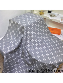 Hermes H Blanket 135x165cm Grey 2021 32
