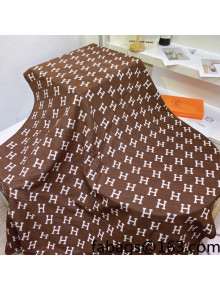 Hermes H Blanket 135x165cm Brown 2021 34