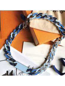 Louis Vuitton Cuban Chain Necklace Blue 2021 49