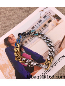 Louis Vuitton Chain Links Patches Bracelet 2021 55