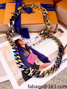 Louis Vuitton Chain Links Patches Necklace 2021 56