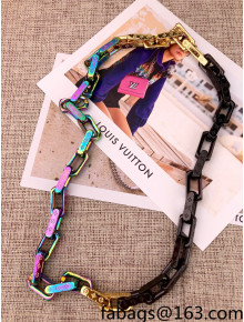 Louis Vuitton Monogram Colors Chain Necklace 2021 62