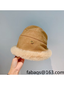 Dior Shearling Bucket Hat Camel Brown/White 2021 50