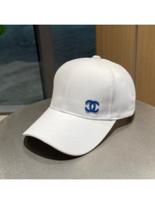 Chanel Canvas Baseball Hat White 2021 81