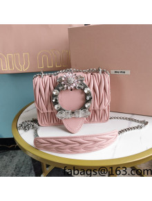 Miu Miu Miv Lady Shoulder Bag in Matelasse Nappa Leather 5BD084 Light Pink 2022