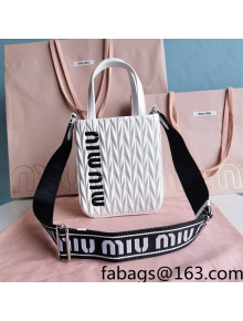 Miu Miu Cire Handbag in Matelasse Leather 5BA220 White 2022