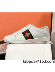 Gucci Ace Sneakers with Bee and Web White 2022 36