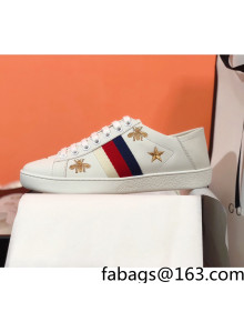 Gucci Ace Sneakers with Bees and Stars White 2022 37