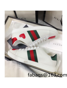 Gucci Ace Sneakers in Love Embroidered Leather White 2022 43