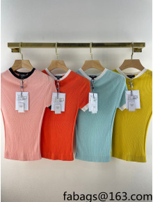 Chanel Knit T-Shirt Orange/Blue 2022 60
