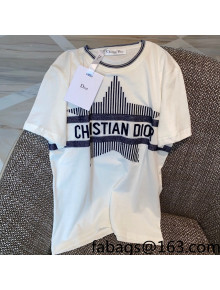 Dior Star Cotton T-Shirt White/Blue 2022 15