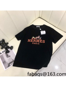 Hermes Cotton T-Shirt Black 2022 22