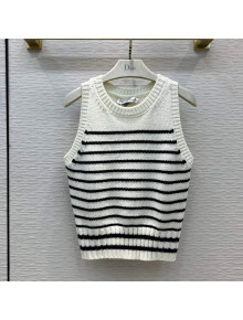 Dior Knit Striped Vest Black/White 2022 46