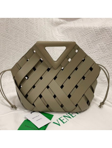 Bottega Veneta Medium Point Bag in Woven Calfskin Taupe Grey 2021