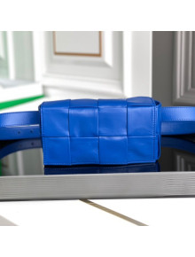 Bottega Veneta Belt Cassette Bag in Wax Maxi-Woven Calfskin Cobalt Blue 2021