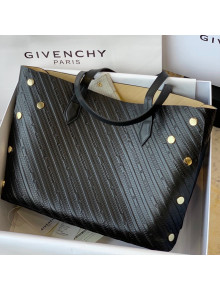 Givenchy Bond Tote Bag in Logo Embossed Calfskin Black 2021