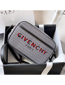 Givenchy Bond Camera bag in Jacquard Check Fabric White/Black/Blue 2021