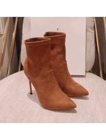 Casadei Elastic Suede High-Heel Ankle Boots 12cm Clay Brown 2021