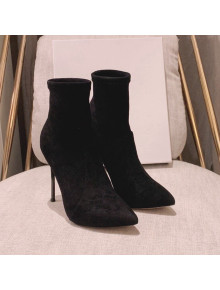 Casadei Elastic Suede High-Heel Ankle Boots 12cm Black 2021